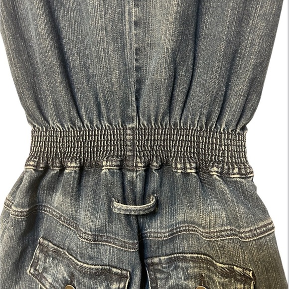 Goldsign Sleeveless Denim Romper with Belt - Picture 5 of 10